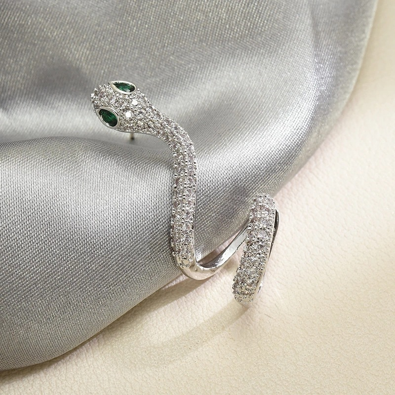 Boucles d'oreilles Serpent en Argent Brillant