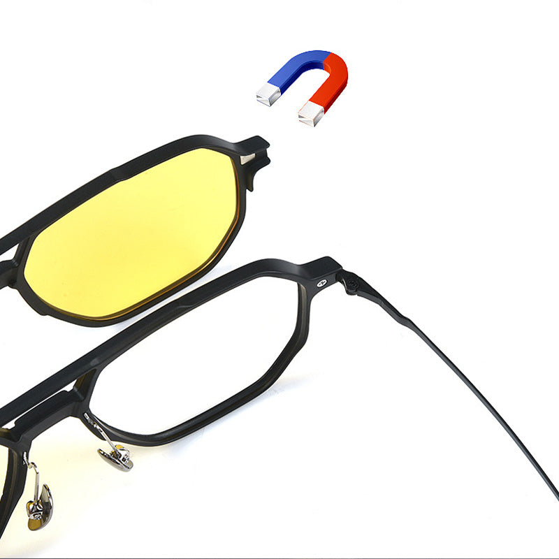 Lunettes de soleil carrée 3 En 1