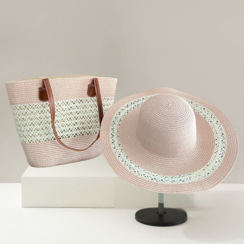 Pack chapeau avec sac tressé