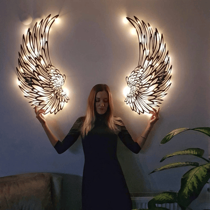 DECOR MURAL AILES D'ANGE AVEC LUMIÈRES LED