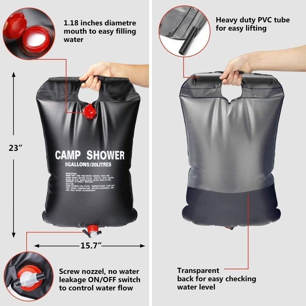 Sac de douche de camping 20L