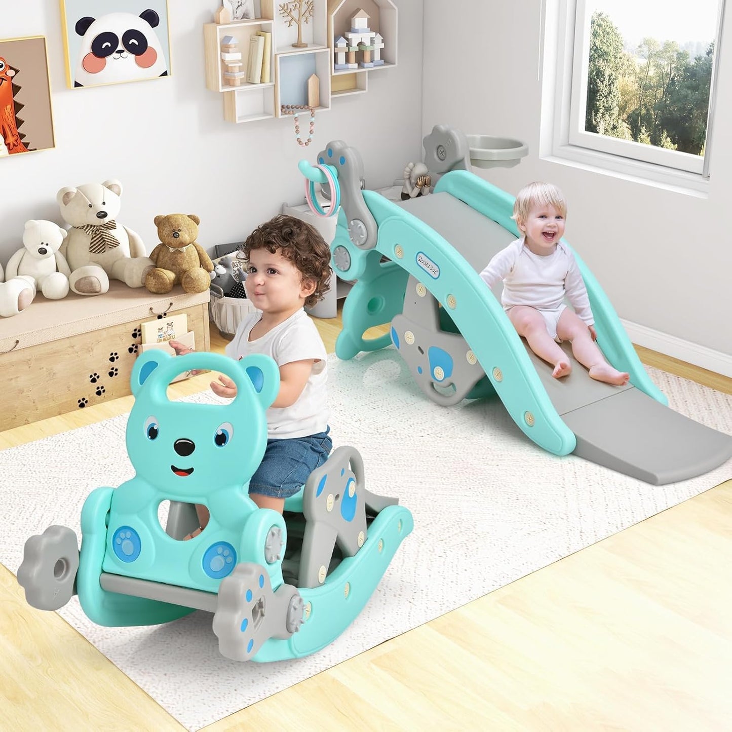 Toboggan Bébé avec Bascule 4-en-1