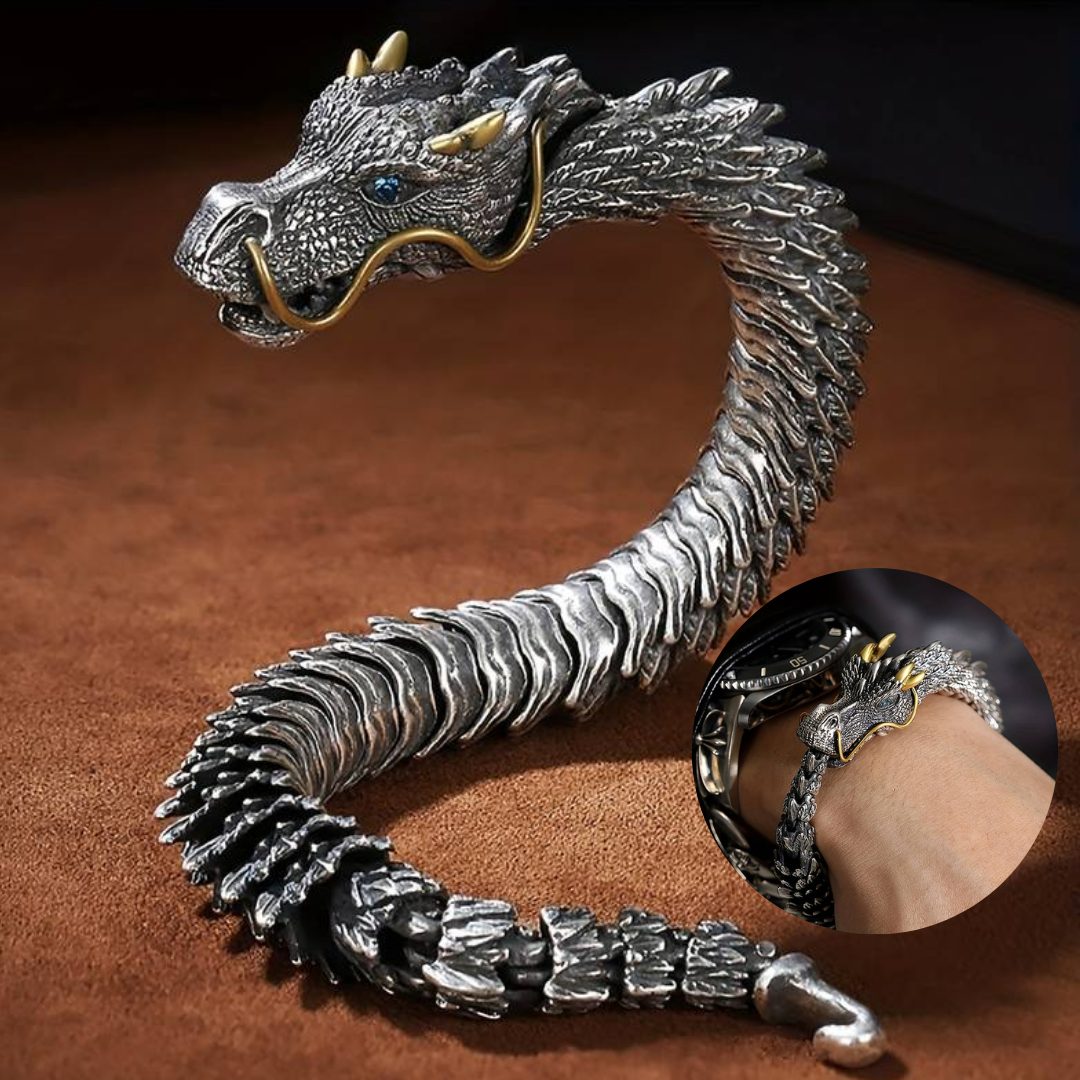 Bracelet en Acier Inoxydable vintage avec dragon