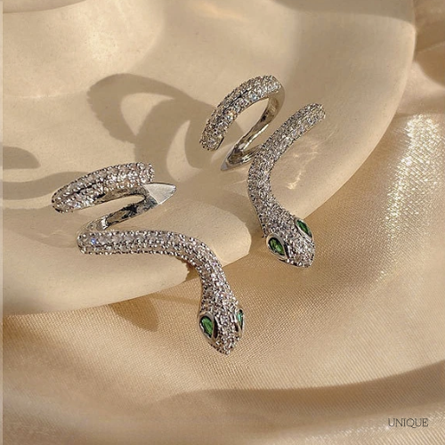 Boucles d'oreilles Serpent en Argent Brillant